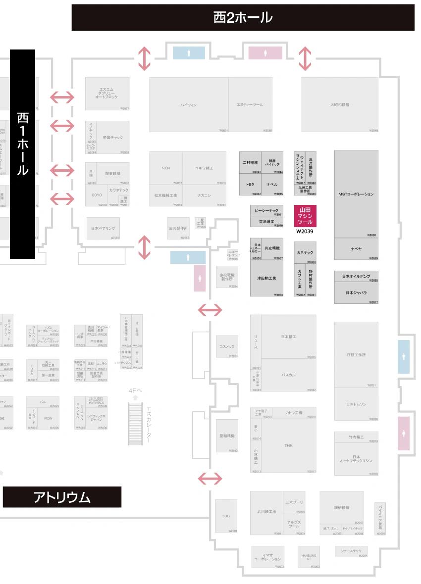 山田マシンツールJIMTOF2024イベント会場フロアMAP