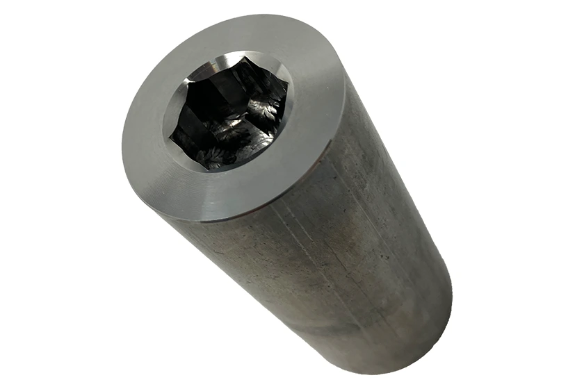 ブリゲッティ　ロータリーブローチツールの加工事例　止まり六角穴加工