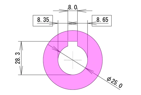 左右バランスが崩れたキー溝