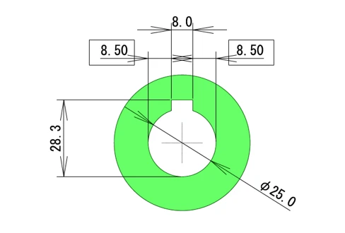 左右バランスが正常なキー溝