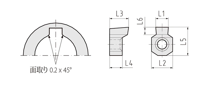 面取り仕様インサート