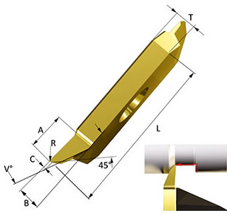 ウィズカット　後挽きツール スタイルC 寸法図